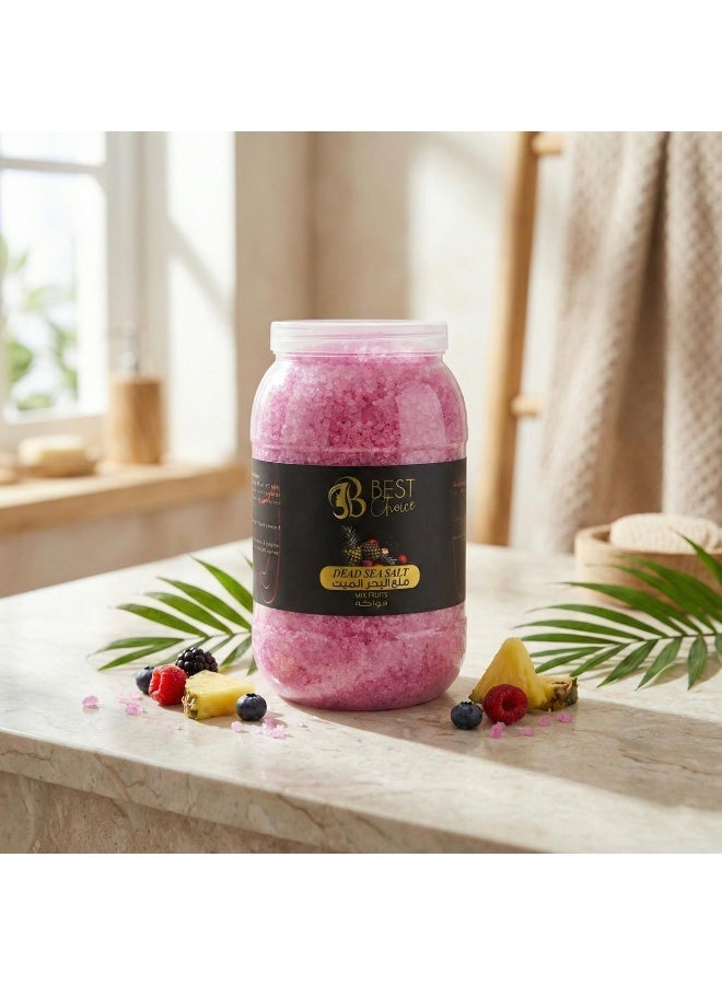 Best Choice Dead Sea Salt Premium Natural Bath Salt 5Kg Jar for Skin Body Hair Care and Relaxation - Mix Fruits - Image 1